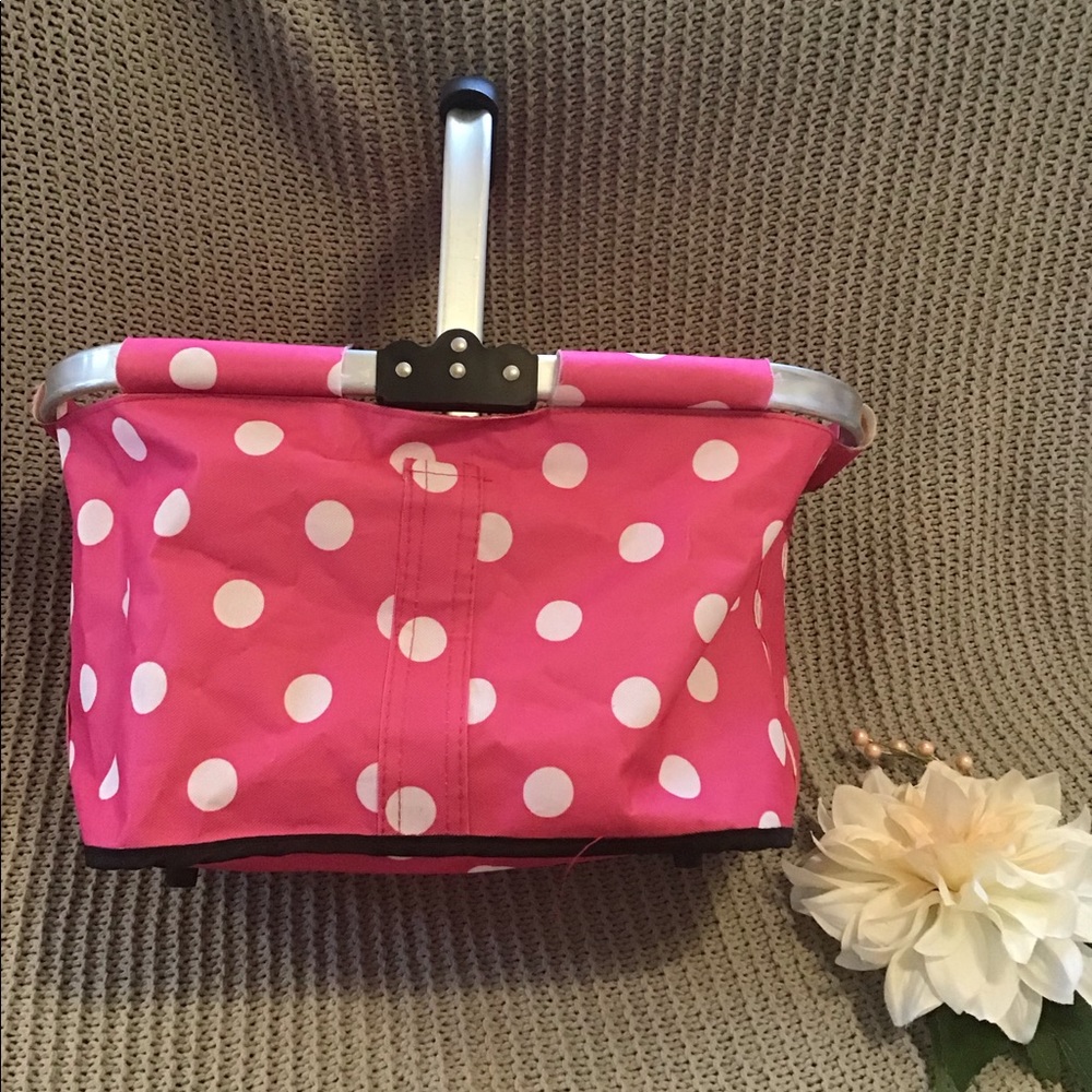 Collapsible Polka Dot Tote